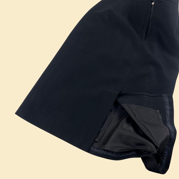 Vintage 80s black wool skirt, size 12 Radcliffe Petites midi to maxi skirt - Picture 4 of 8